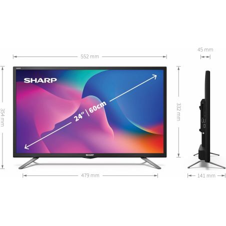 Телевізор 24 дюйми Sharp 24BI6E (Smart TV HD Bluetooth)