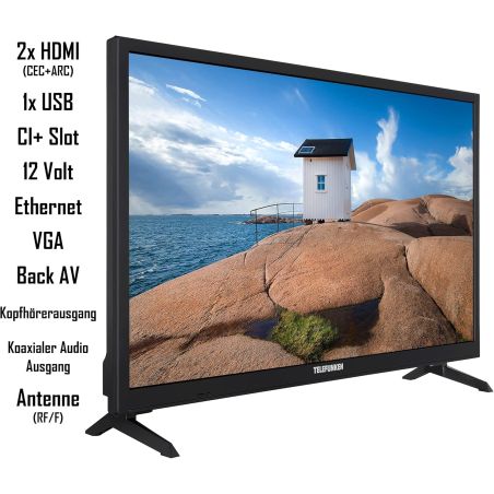 Телевізор 24 дюйми Telefunken XH24K550V (Smart TV 12 Volt Wi-Fi — W24-FH6853)