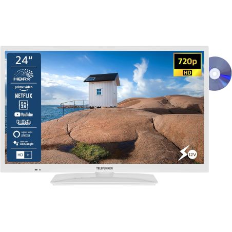 Телевізор 24 дюйми Telefunken XH24SN550MVD-W (Smart TV HD Wi-Fi DVD-player 12V — W24-EI5802)