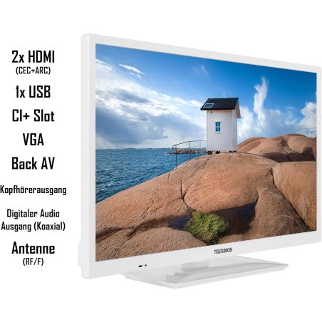 Телевізор 24 дюйми Telefunken XH24SN550MVD-W (Smart TV HD Wi-Fi DVD-player 12V — W24-EI5802)