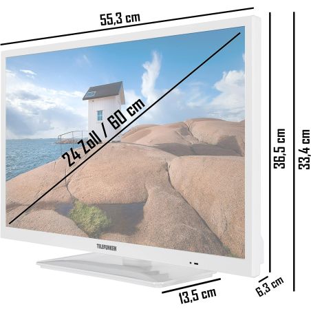 Телевізор 24 дюйми Telefunken XH24SN550MVD-W (Smart TV HD Wi-Fi DVD-player 12V — W24-EI5802)